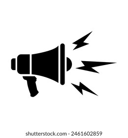 Diseño de logotipo de Vector de iconos de megáfono con sonido, ícono lineal. Publicidad y distribución. Ilustración vectorial.