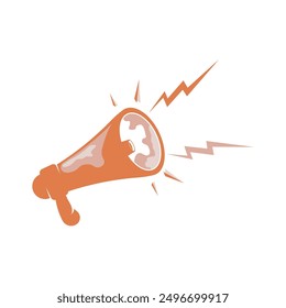 Megaphone Icon Vector Logo Design with sound, linear icon. Advertising and distribution. Vector Illustration.