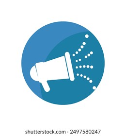 Diseño de logotipo de Vector de ícono de megáfono con sonido, ícono lineal. Publicidad y distribución. Ilustración vectorial.