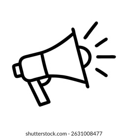 Megaphone Icon Vector Logo Design with sound, linear icon. Advertising and distribution. Vector Illustration.