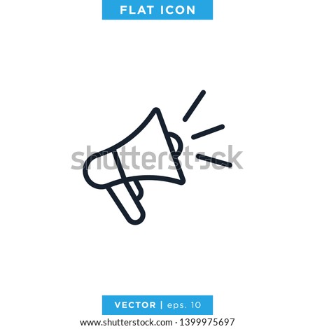 Megaphone Icon Vector Logo Design Template.