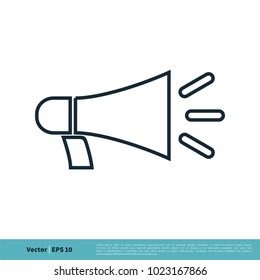 Megaphone Icon Vector Logo Template Illustration Design. Vector EPS 10.