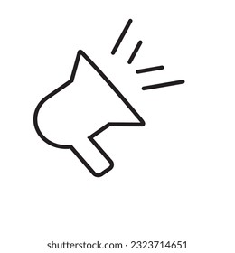 megaphone icon vector logo template icon editable stroke, sign, symbol outline line button isolated on white
