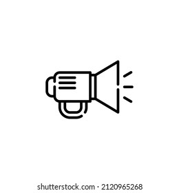 Vector de ícono Megáfono. Icono de la línea megáfona del Loudspeacker. Icono de anuncio