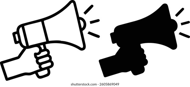 Megaphone Icon Vector – Loudspeaker, Announcement, Marketing, Promotion, Advertising Symbol
