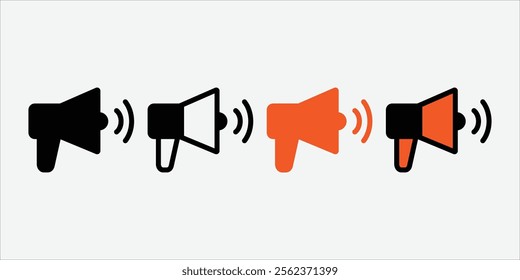 Megaphone Icon Vector. Loudspeaker icon. Hand Announcement Speaker Icon. Shouting mike.