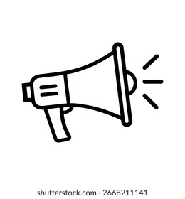 Megaphone ícone vetor, símbolo de linha de alto-falante para marketing e anúncio