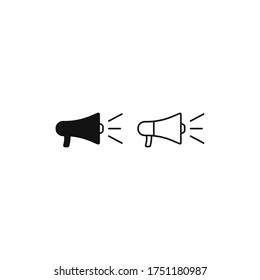 Vector de icono Megáfono. Signo de altavoz, símbolo de promoción