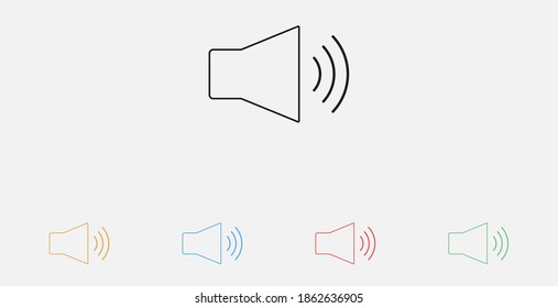 Megaphone icon vector loudspeaker sign,. Loudspeaker icon. Megaphone sign. Announcement symbol. Set of colorful flat design icons