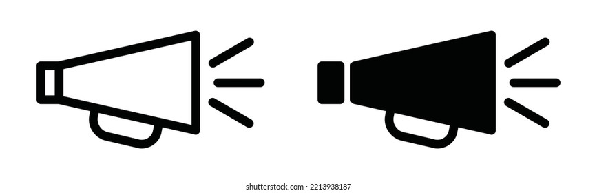 Megaphone icon vector. Loudspeaker sign silhouette. Speaking trumpet or speaker symbol illustration