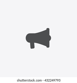 Megaphone Icon Vector, Loudspeaker sign on gray background