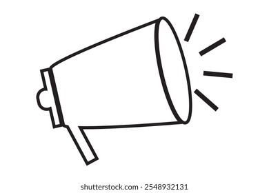 Megaphone icon vector and Loudspeaker megaphone symbol on white background.