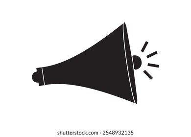 Megaphone icon vector and Loudspeaker megaphone symbol on white background.