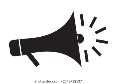 Ícone de megafone vetor e símbolo de megafone de alto-falante no fundo branco.