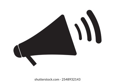 Megaphone icon vector and Loudspeaker megaphone symbol on white background.