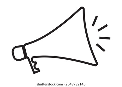 Megaphone icon vector and Loudspeaker megaphone symbol on white background.