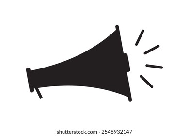 Megaphone icon vector and Loudspeaker megaphone symbol on white background.