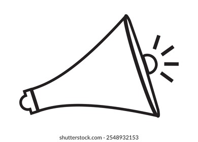 Megaphone icon vector and Loudspeaker megaphone symbol on white background.