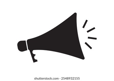 Megaphone icon vector and Loudspeaker megaphone symbol on white background.
