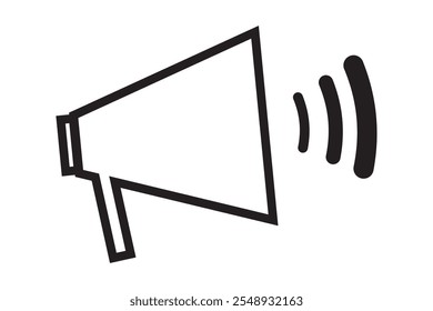 Ícone de megafone vetor e símbolo de megafone de alto-falante no fundo branco.