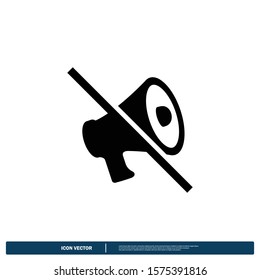 megaphone icon vector mute symbol logo template design element 