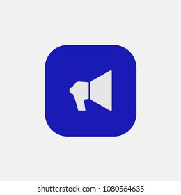 megaphone icon vector on blue