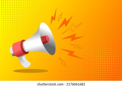 megaphone icon vector on yellow background.