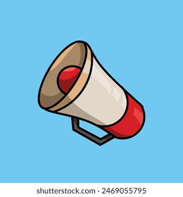 Megaphone icon vector. Portable speaking-trumpet loudhailer icon Vector Illustration.