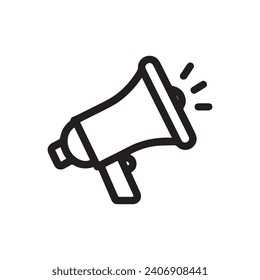 Símbolo de signo vector de icono Megaphone, icono megáfono, ilustración vectorial