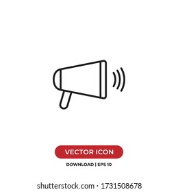 Megaphone icon vector. Simple outline megaphone sign