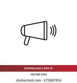 Megaphone icon vector. Simple outline megaphone sign