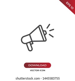 Megaphone icon vector. Simple megaphone sign in modern design style for web site and mobile app. EPS10