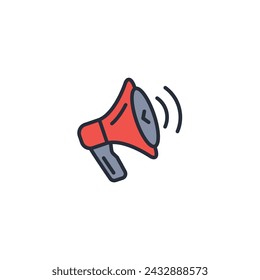 megaphone icon. vector.Editable stroke.linear style sign for use web design,logo.Symbol illustration.