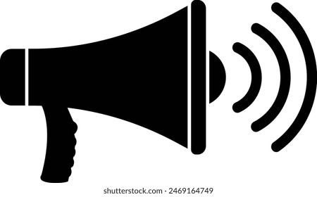 Icono del megáfono, icono de voz, símbolo de sonido del altavoz, signo del altavoz, icono del altavoz