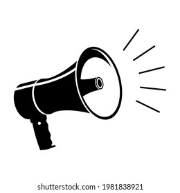 Megaphone icon. Web design. Flat style. Isolated on white background. Vector graphics