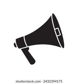 Megaphone icon white background design. Loudspeaker voice call vector.