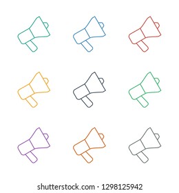 megaphone icon white background. Editable line megaphone icon from marketing. Trendy megaphone icon for web and mobile.