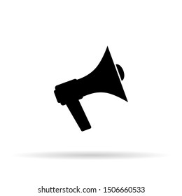 Megaphone icon witch shadow. Minimalism style. Vector illustration. EPS 10