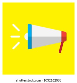 Megaphone icon yellow background 