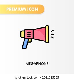 megaphone icon for your website design, logo, app, UI. Vector graphics illustration and editable stroke. megaphone icon lineal color design.