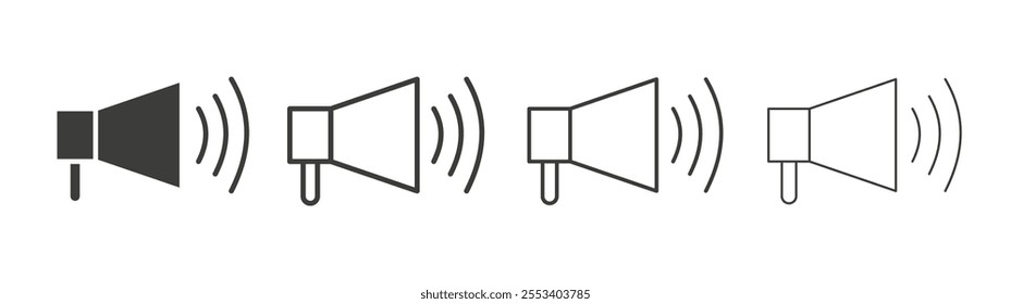 Megaphone icons collection. vector set in black color