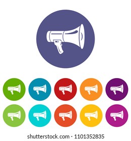 Megaphone icons color set vector for any web design on white background