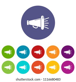 Megaphone icons color set vector for any web design on white background