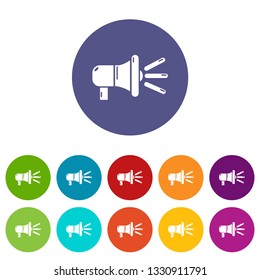 Megaphone icons color set vector for any web design on white background