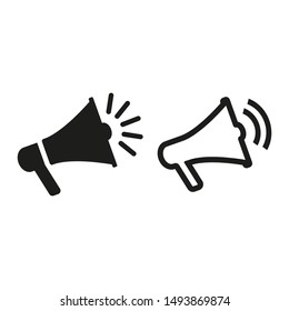 Megaphone icons on white background.