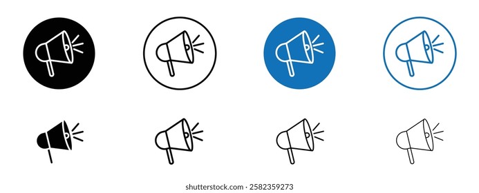 Megaphone icons pack vectors for app and web ui designs