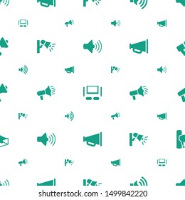 megaphone icons pattern seamless white background. Included editable filled volume, TV set icons. megaphone icons for web and mobile.