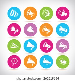 megaphone icons set