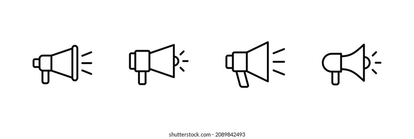 Megaphone icons set. Loudspeaker sign and symbol
