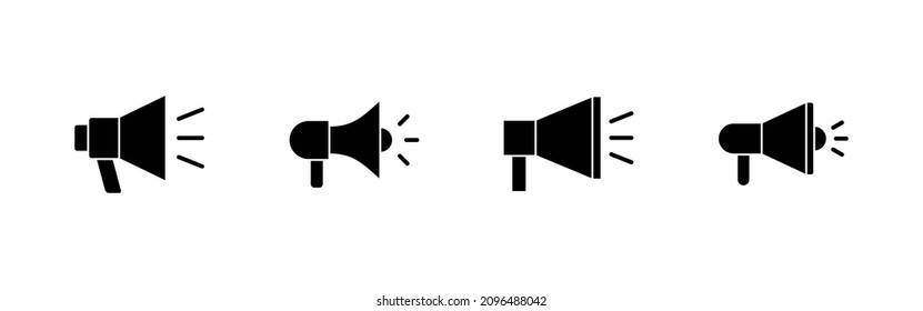 Megaphone icons set. Loudspeaker sign and symbol